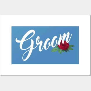 Elegant Groom Floral Wedding Calligraphy Posters and Art